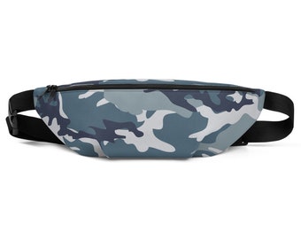 Camouflage Fanny Pack in blue and gray