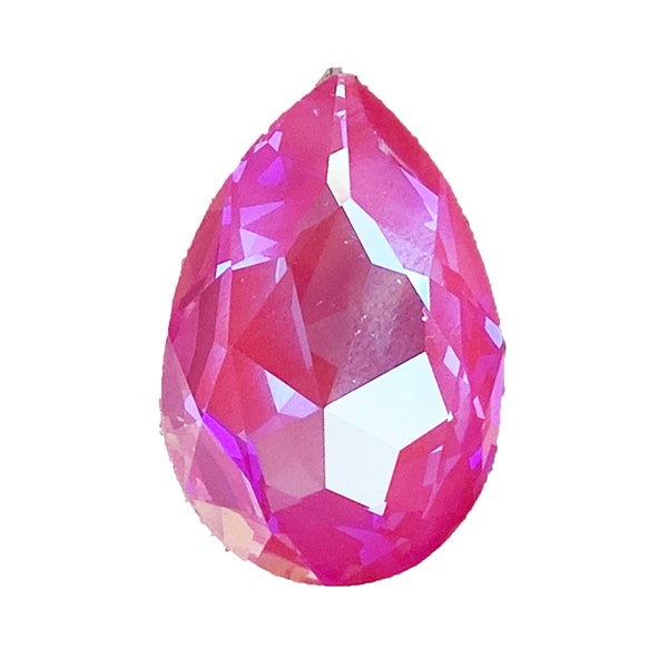 30x20mm, Cabochon, Swarovski Pear Fancy Stone, Crystal Lotus Pink Delite,  Swarovski Style 4327, Teardrop Crystal, Pear Crystal Cabochon