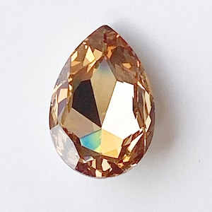 Swarovski 4327 30mm, Lt Colorado Topaz, Swarovski Pear Fancy Stone, Teardrop Crystal, Pear Shape Stone, Pear Crystal Cabochon, 30x20mm