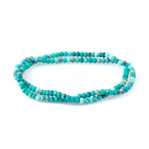 4mm Faceted Hubei Turquoise Beads: Banded Blue Brown Black, 15-16 Inch Strand
