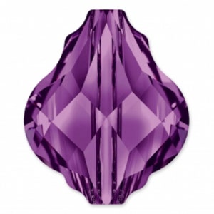 Swarovski Baroque Beads, Amethyst, 14mm, Swarovski Style 5058, Purple Crystal Beads, Briolette, Beads for Jewelry, Genuine Swarovski
