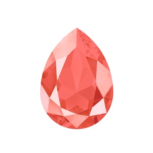 Crystal Light Coral, 30mm Swarovski Pear Fancy Stone, Swarovski 4327, Teardrop Crystal, Pear Shape Stone, Pear Crystal Cabochon