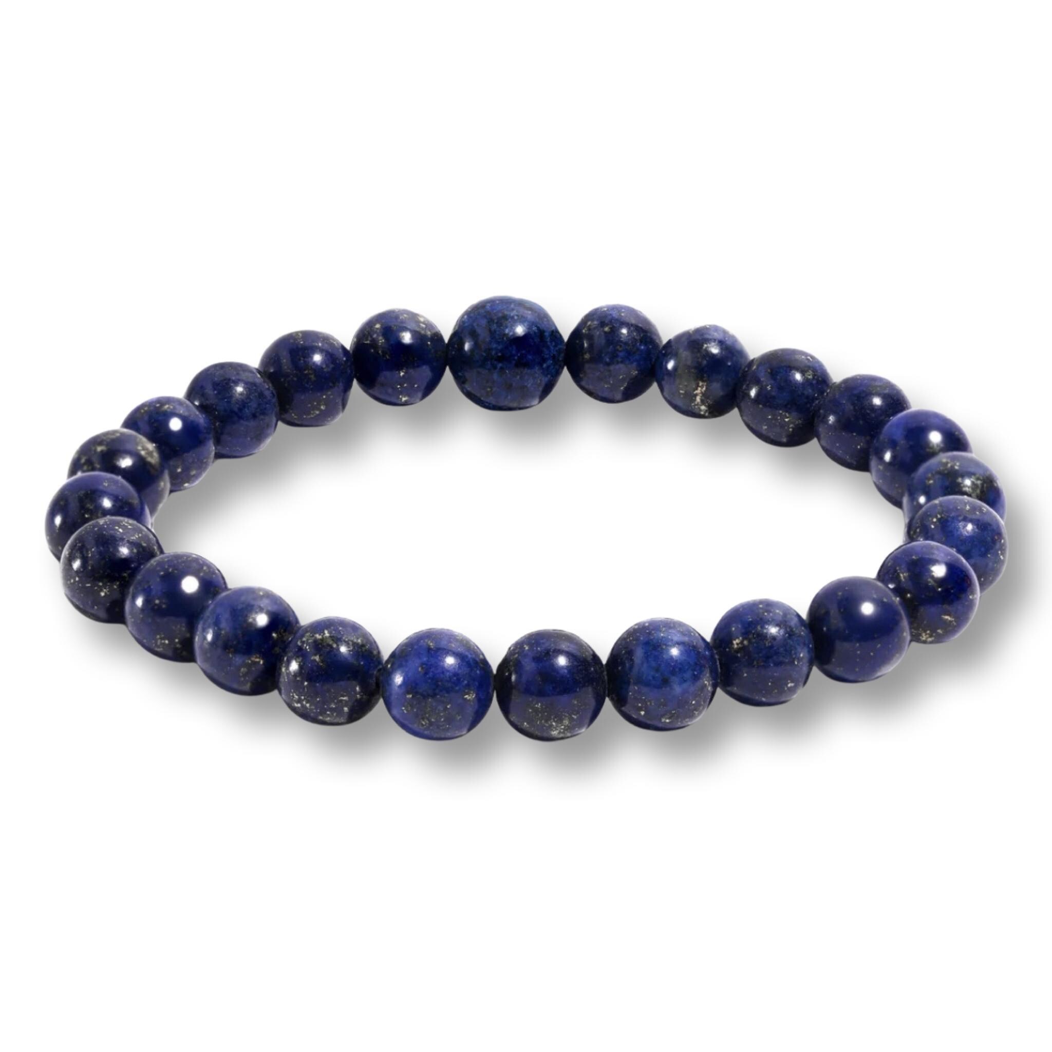 Lapis Beads, 8mm LARGE HOLE Gemstone Beads, 8-inch Strand 