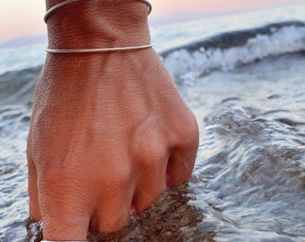 Manschette Meeresküste | Silber925 Armband, minimal Armband, zeitgenössisches Armband