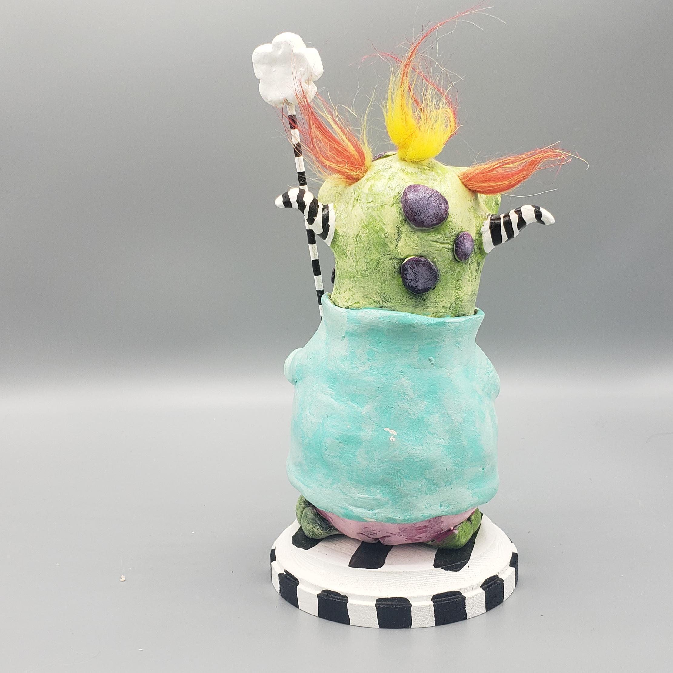 Flower Monster, Cute, Green, Air Dry Clay, Paper Clay, Acrylic