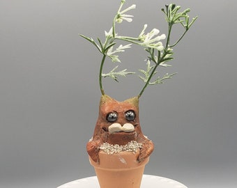 Sprouts mandrake potted monster faux garden sculpture art ooak gift plant cute art toy art doll