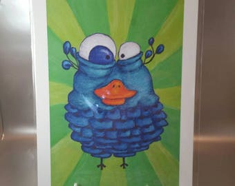 Polly  -print. Art print. Bird art. Funny art.