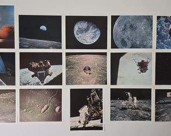 Vintage NASA Apollo Mission Lithographs, 1970s Eastman Kodak, Set of 15