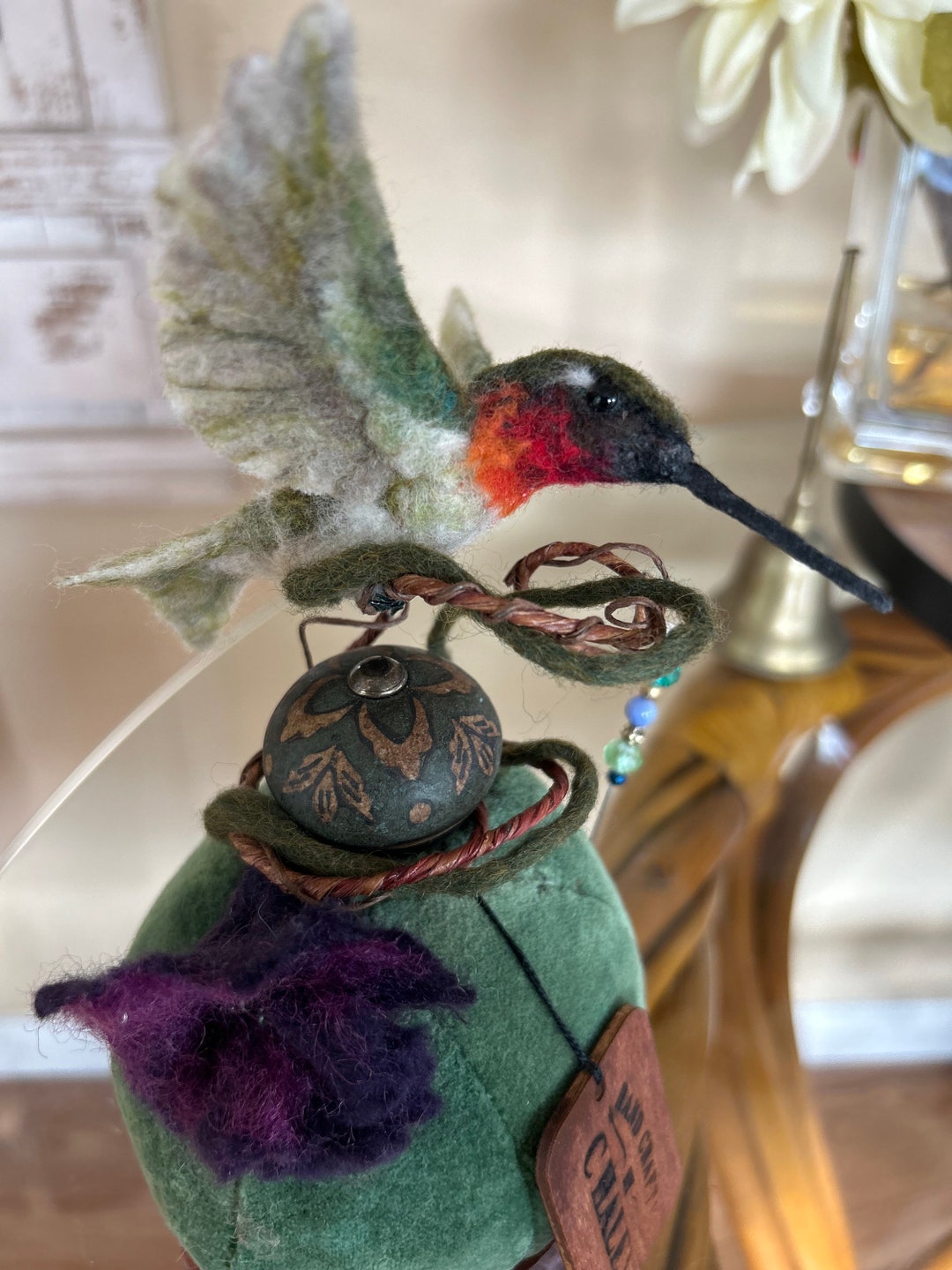 Felted Hummingbird Hummingbird Pincushion Needle Felted - Etsy