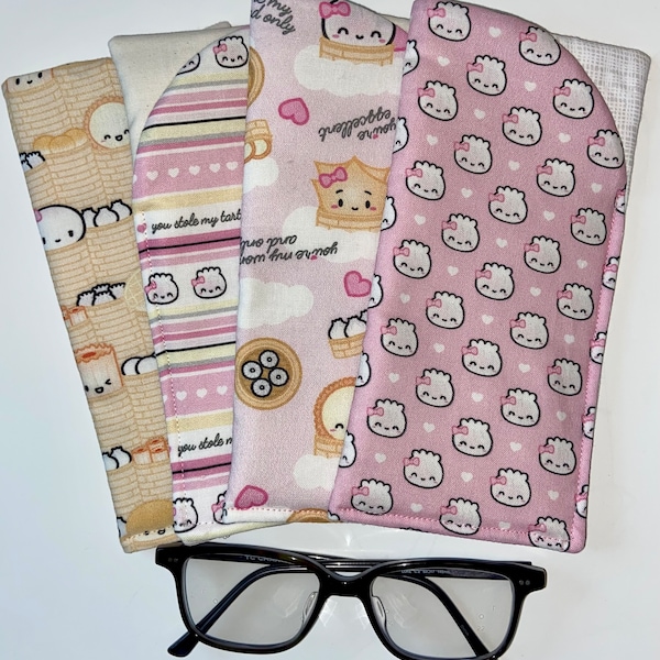 Padded Eyeglass Case - Dumpling themed comes in various designs and sizes.  Great to help protect your eyeglasses and readers.
