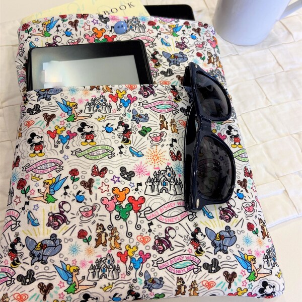 Disney Parks Book Sleeve - iPad Sleeve - Journal Sleeve - Padded Book Pouch - Travel organizer - Backpack organizer