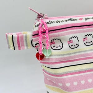 Handmade Zipper Pouch.  Dumplings.  Various sizes. Cosmetic bag - Backpack organizer - Tote bag organizer - Pencil pouch