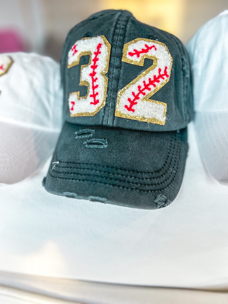 Customized Baseball Number Patch Hat for Baseball Moms With Player ...