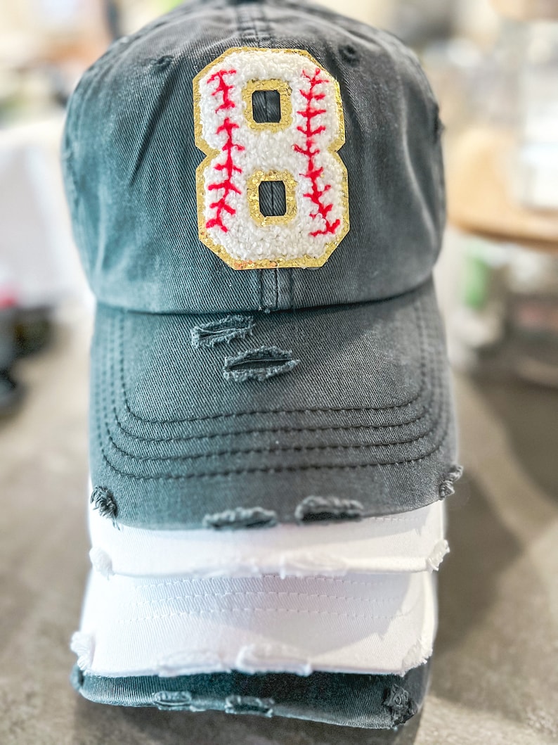 Customized Baseball Number Patch Hat for Baseball Moms With Player ...