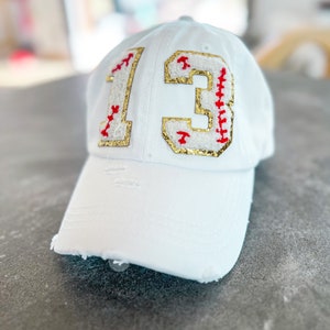 Customized Baseball Number Patch Hat for Baseball Moms with Player Number