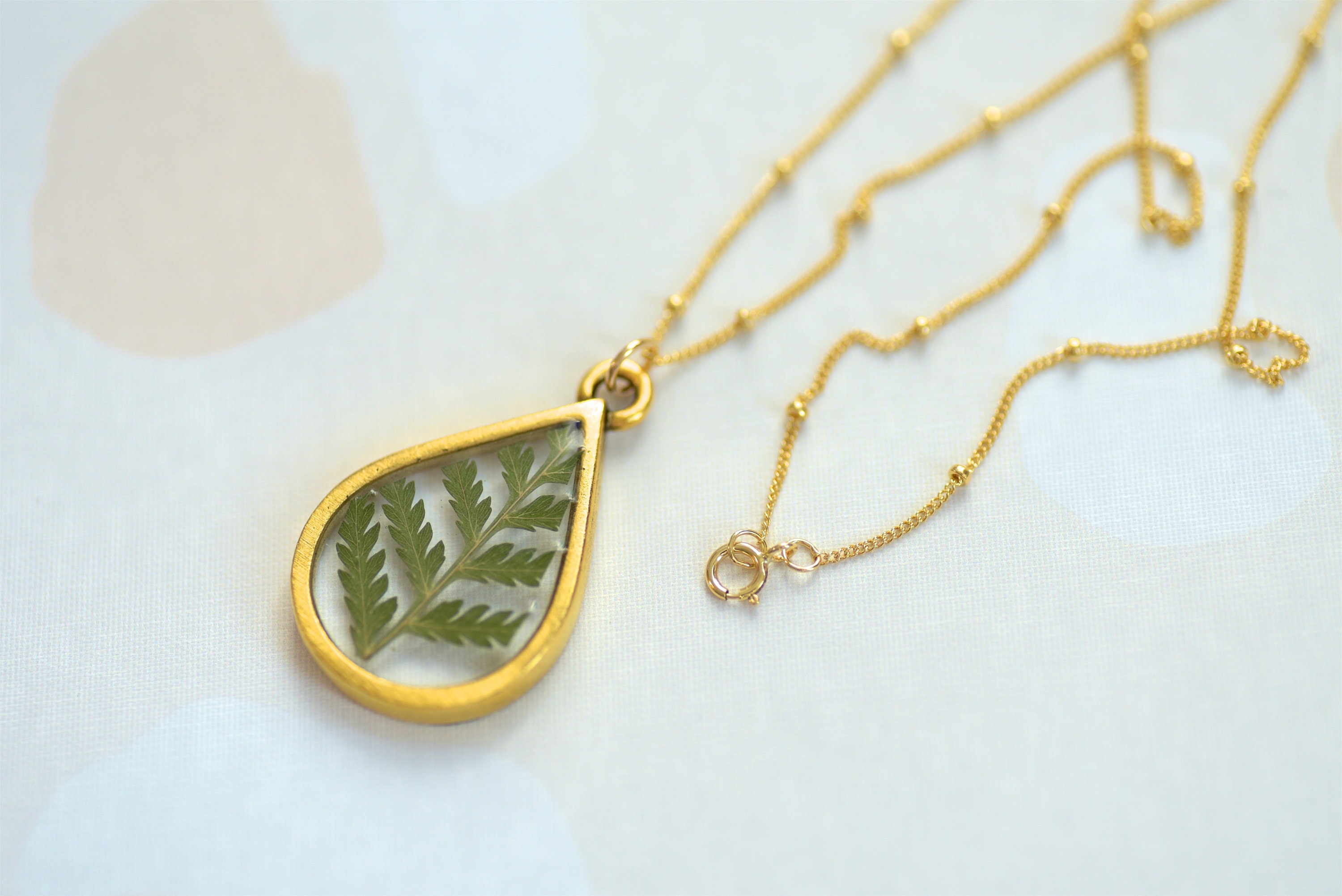 Fern Necklace Nature Jewelry Botanical NecklacePressed Fern Etsy