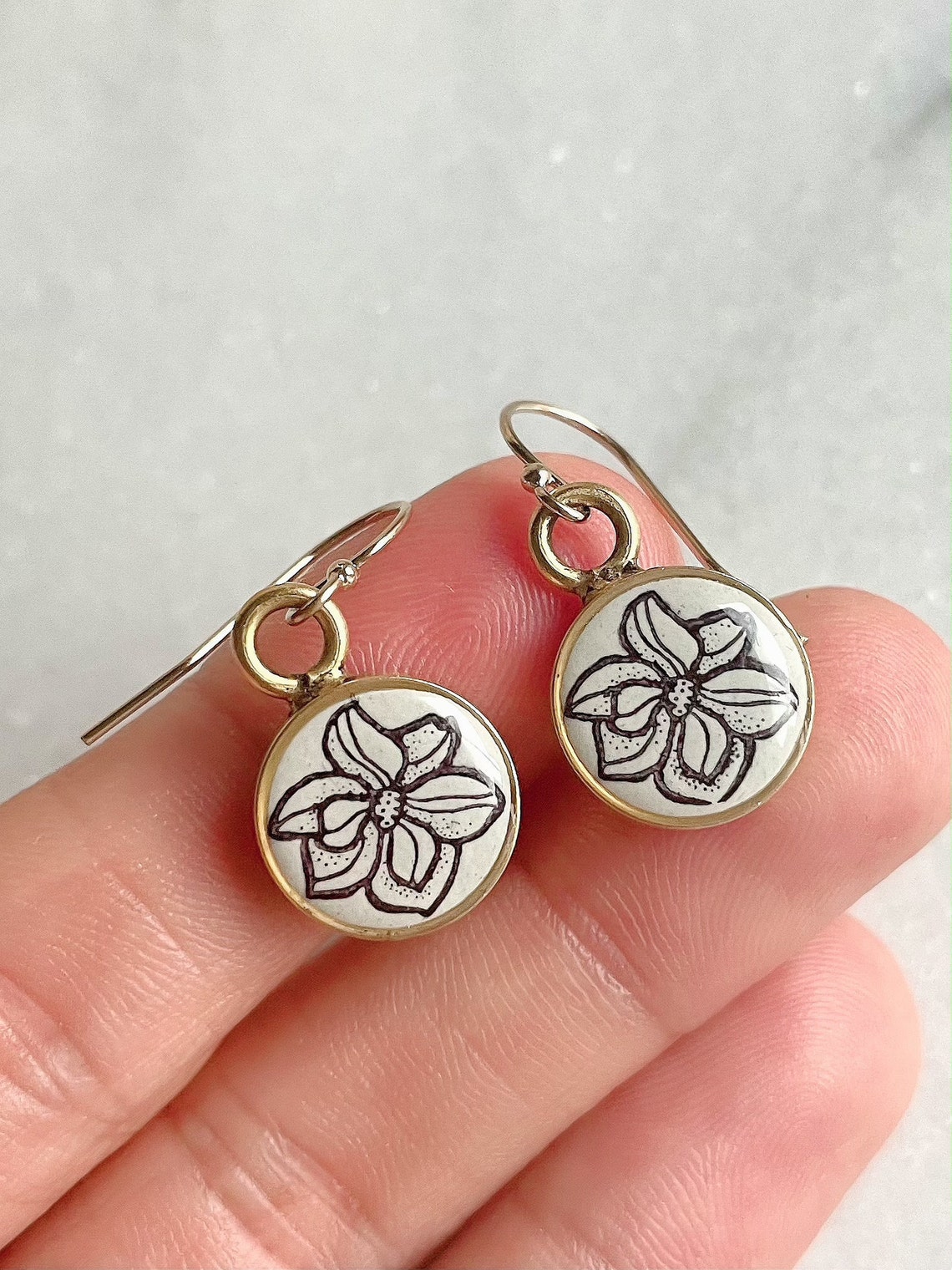 Magnolia flower earrings Outlet