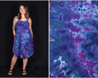 Medium Ice Dyed Cotton Dress with Pockets