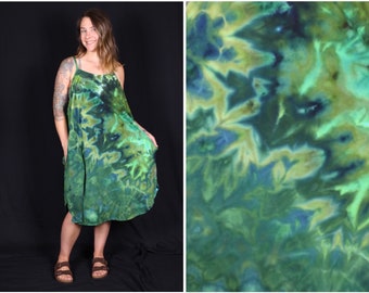 2XL Ice Dyed Cotton Dress with Pockets