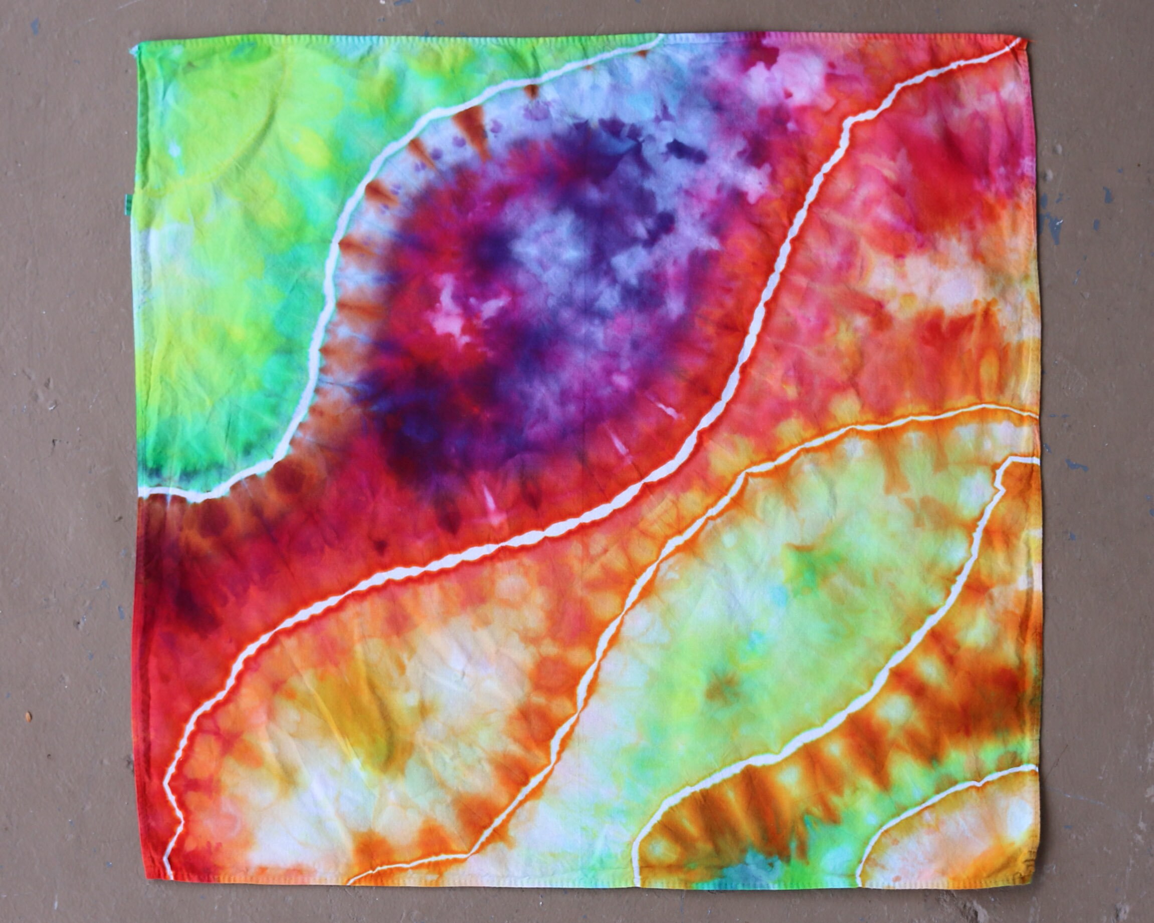 Tie Dye Bandana | Cotton Bandana, Cotton Scarf, Boho, Hippie ...