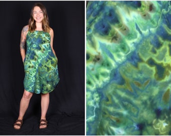 Small Ice Dyed Cotton Dress with Pockets