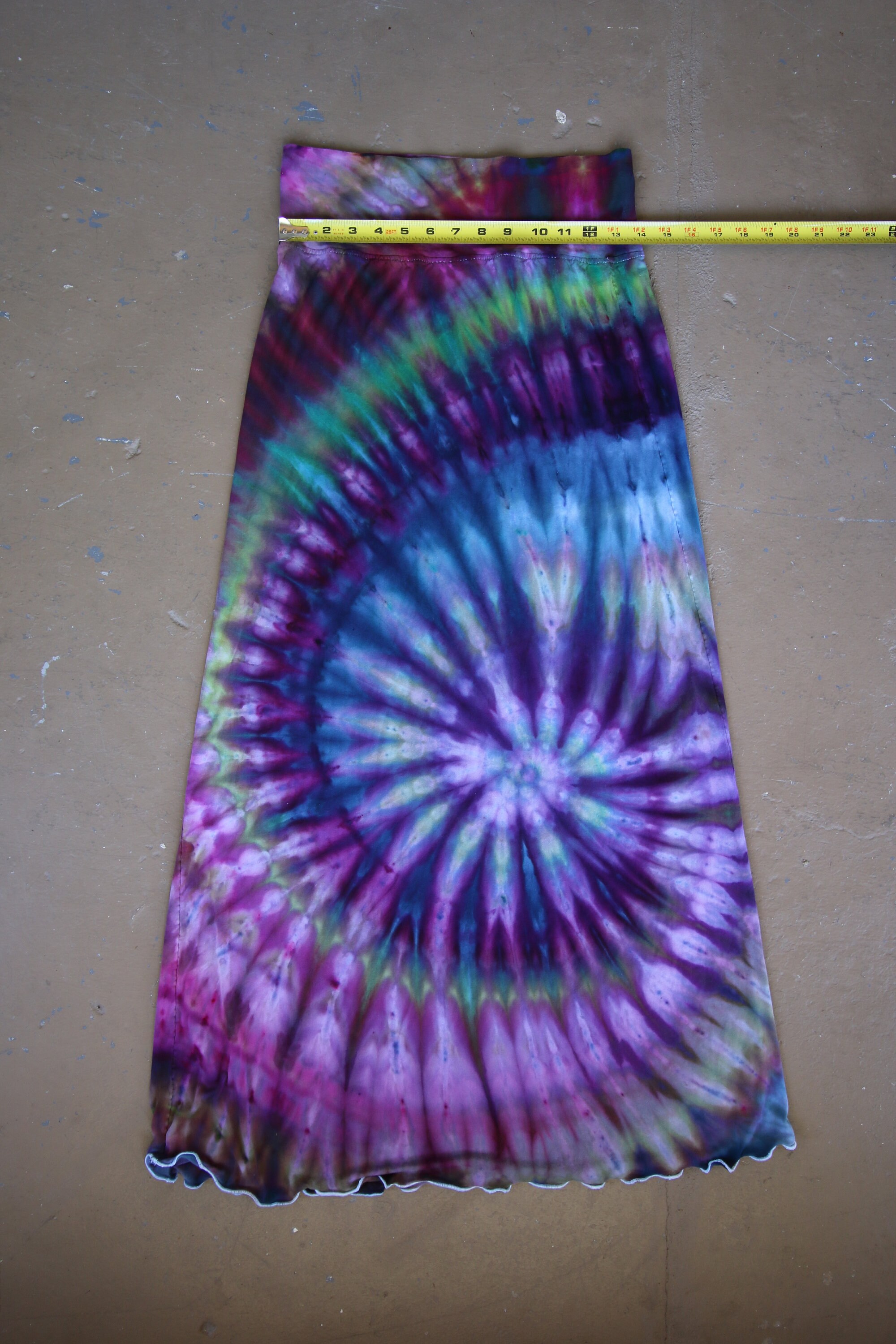 Tie Dye Long Sleeve Shirt And Tied Skirt Set