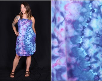 Small Ice Dyed Cotton Dress with Pockets