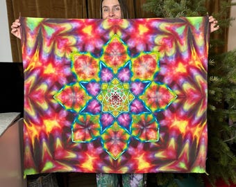 Ice dyed tapestry 42” x 35”