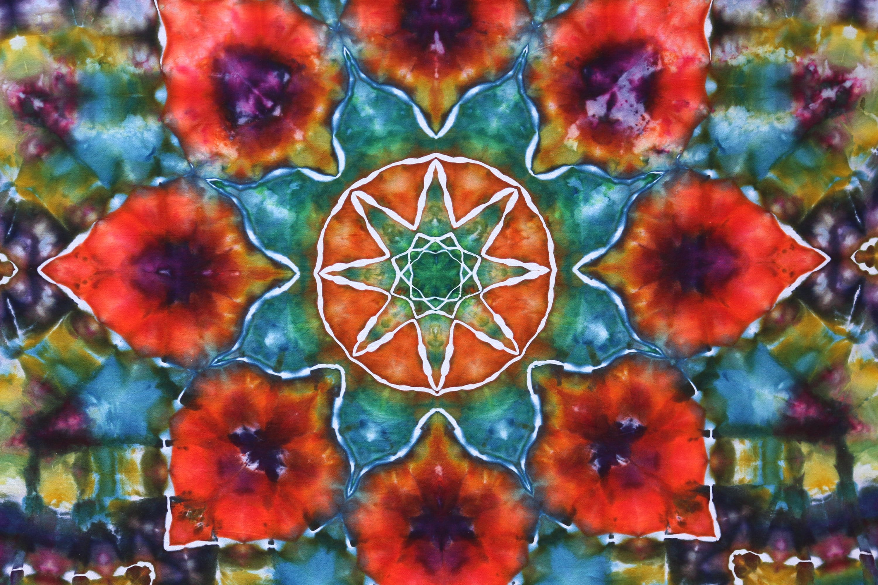 Large Tie Dye Mandala Tapestry