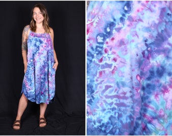 3XL Ice Dyed Cotton Dress with Pockets