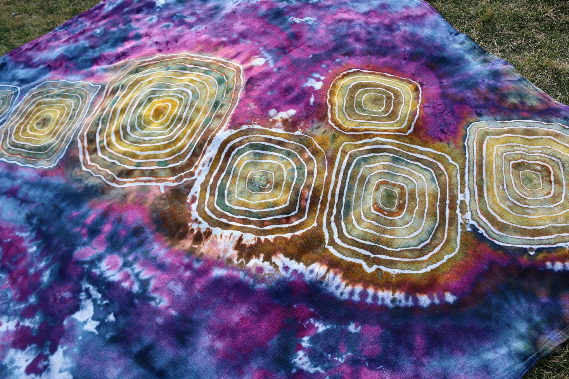 Beach Blanket Concert Blanket, Wall Hanging, Tie Dye Blanket