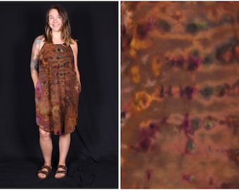 Large Ice Dyed Cotton Dress with Pockets