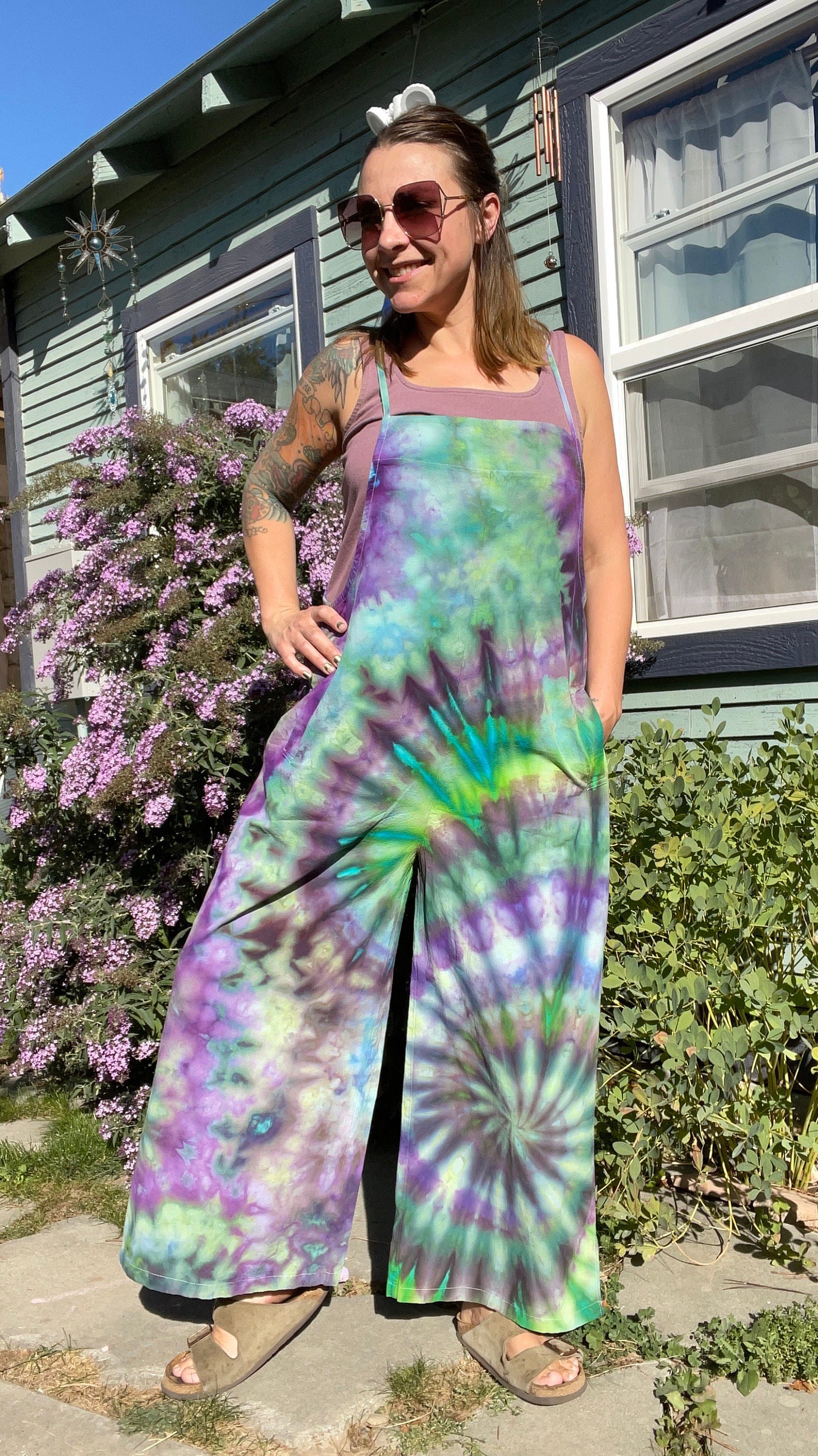 Tie Dyed Overalls Extra Large