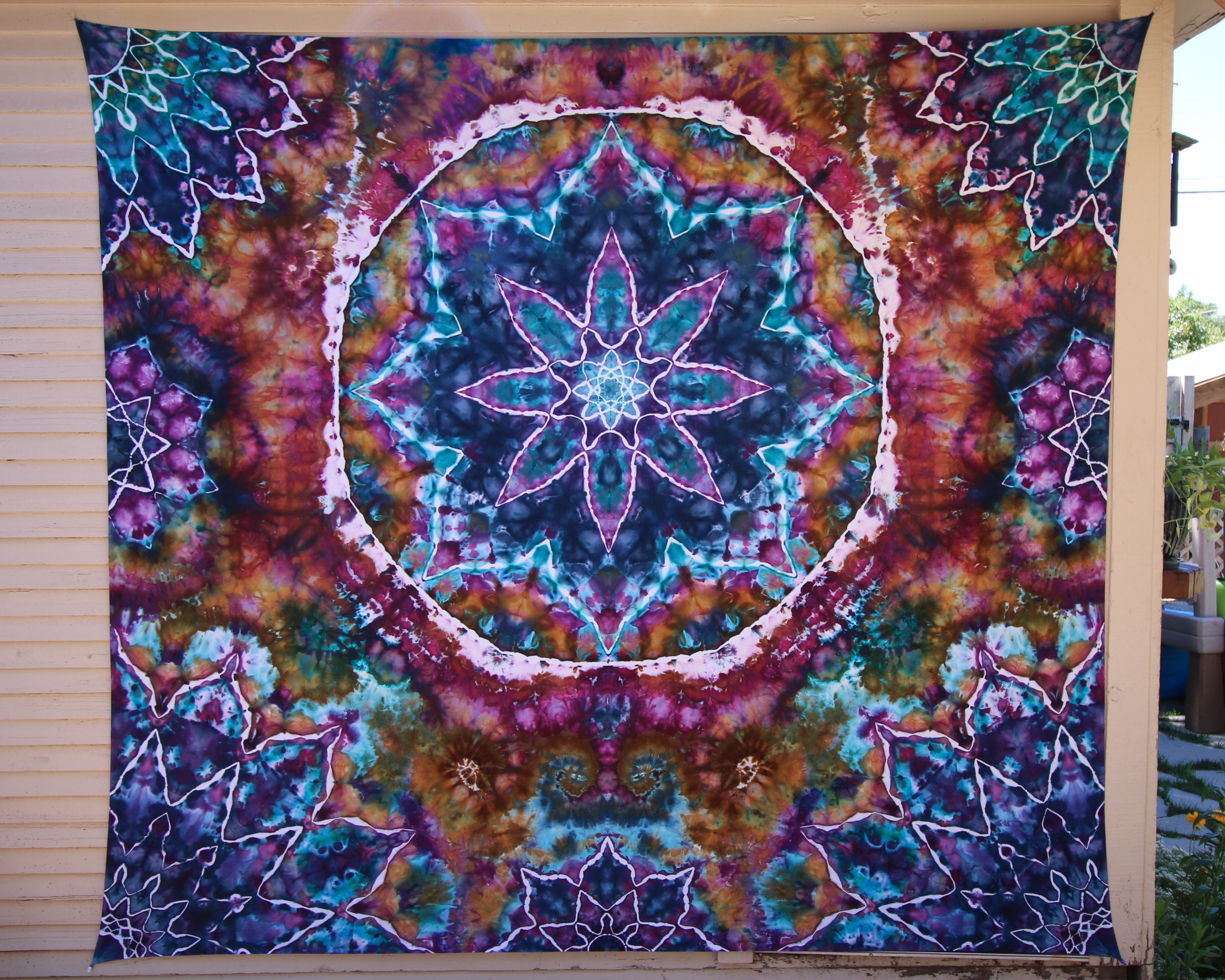 Large Tie Dye Mandala Tapestry