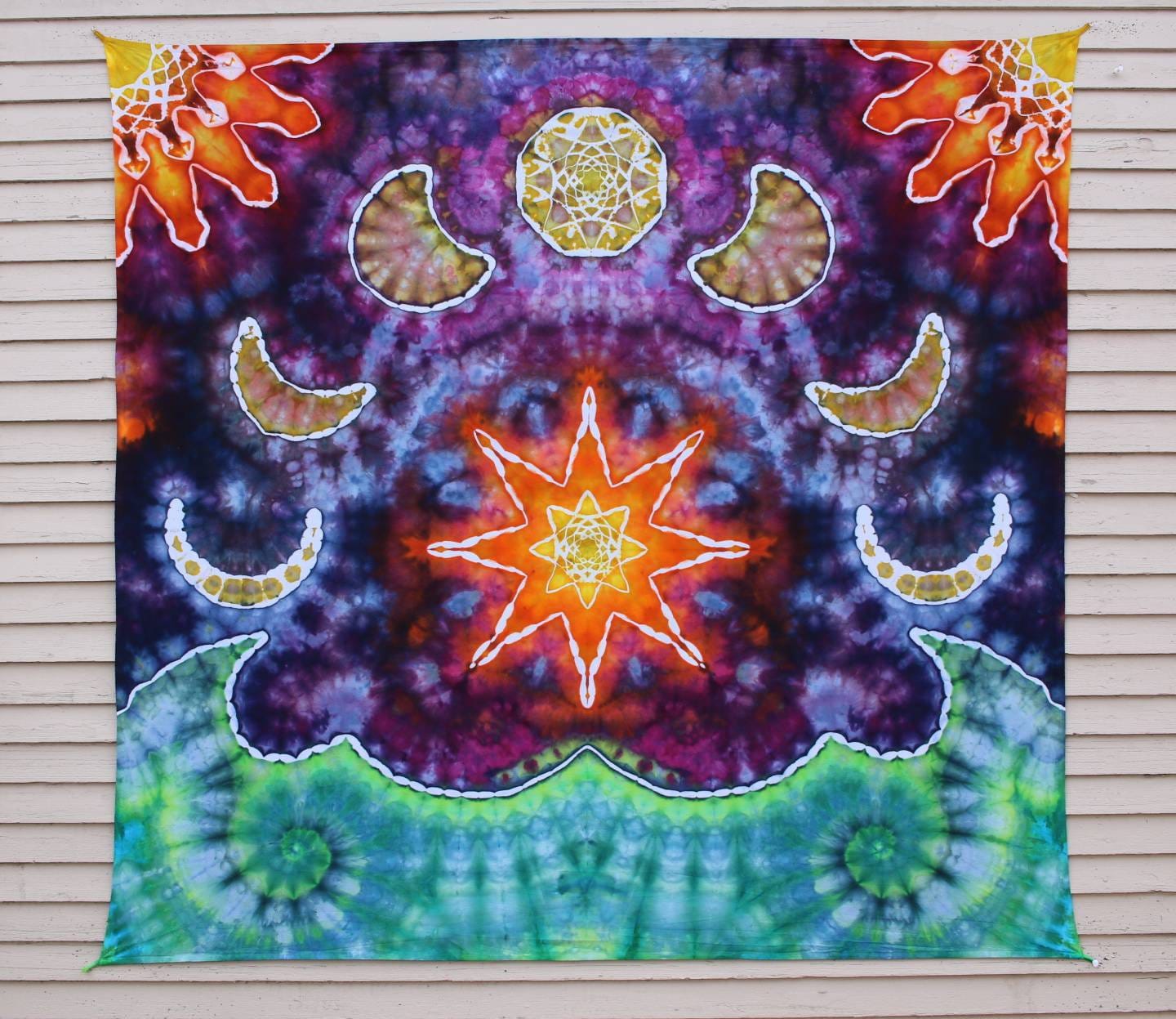 Tie Dye Tapestry Moon Phase Tapestry
