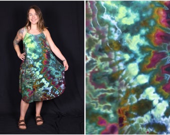 2XL Ice Dyed Cotton Dress with Pockets