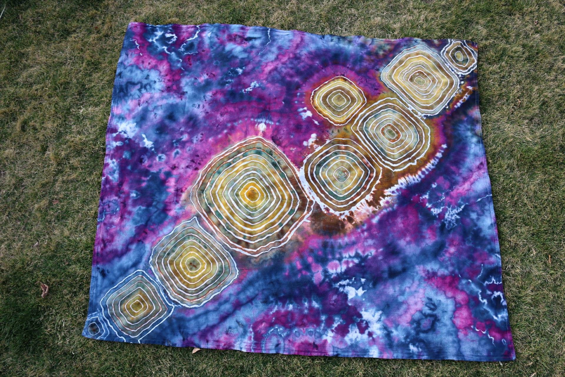 Beach Blanket Concert Blanket, Wall Hanging, Tie Dye Blanket