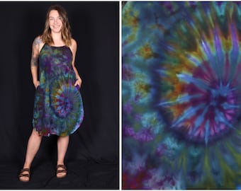 Medium Ice Dyed Cotton Dress with Pockets