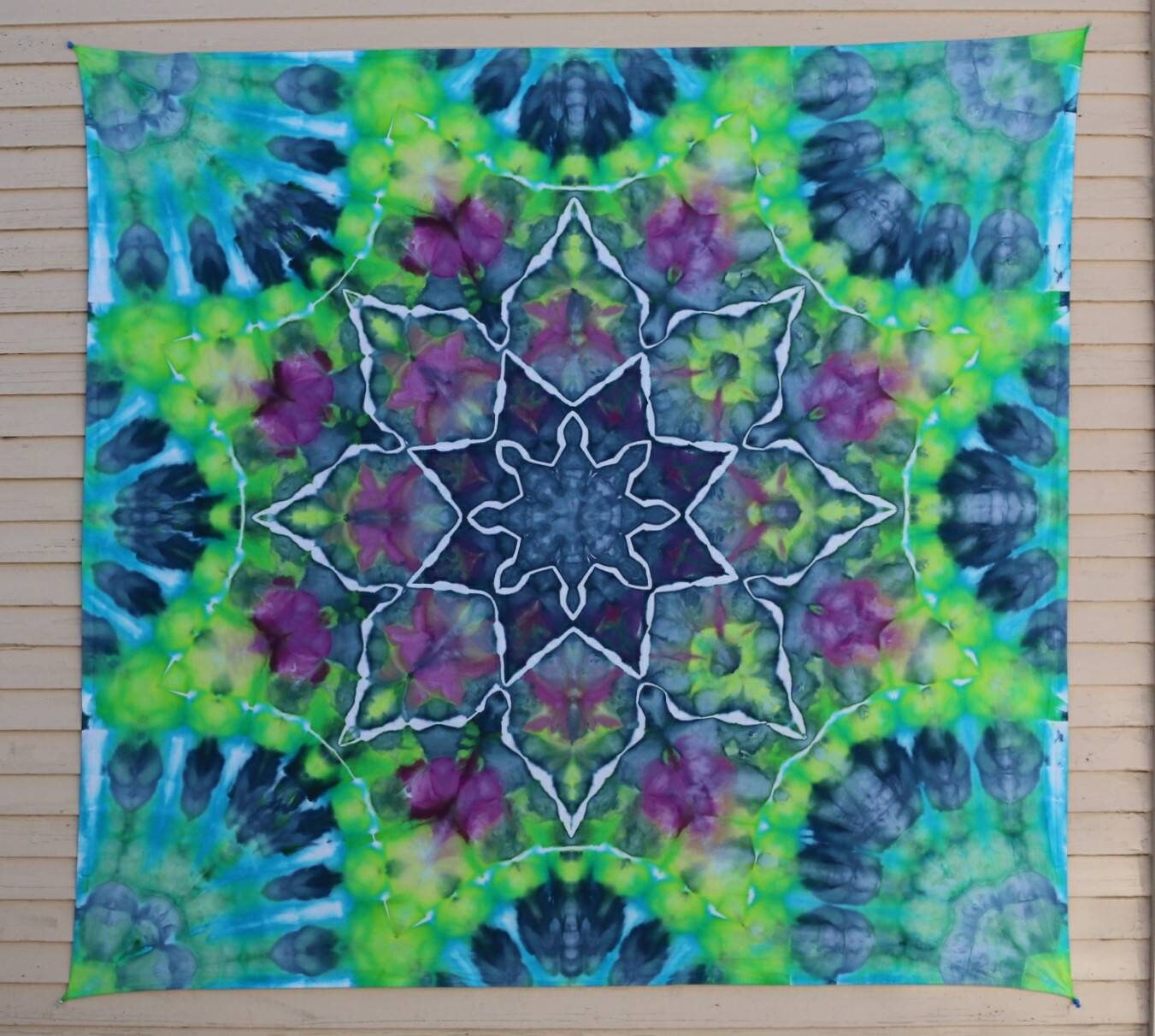 Hand Dyed Tapestry Tie Dye Tapestry, Mandala Tapestry, Blue Tapestry