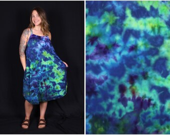 2XL Ice Dyed Cotton Dress with Pockets