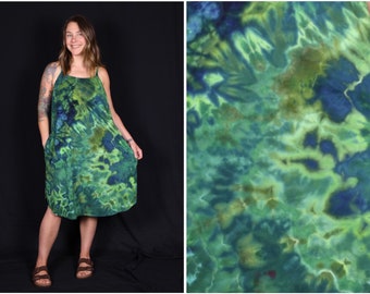 Extra Large Ice Dyed Cotton Dress with Pockets