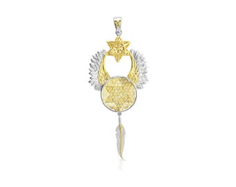 Archangel Metatron Talisman Pendant – The Mastery of Light, Quartz, 925 Sterling Silver, 24 kt Gold - Crystal Alchemy ®