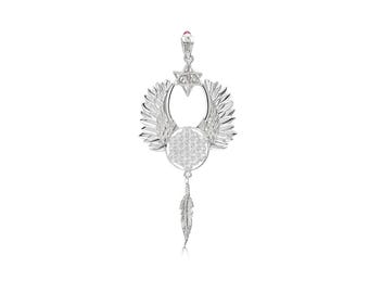 Archangel Metatron Talisman Pendant – The Pilgrim of Light, 925 Sterling Silver & Ruby - Crystal Alchemy ®