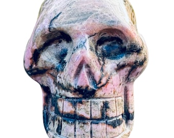 Rhodonite Crystal Skull 189 grams
