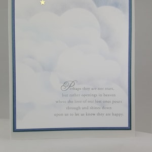 Perhaps They Are Not Stars-Handmade Sympathy Card-Blank Inside-Star-Clouds-With Envelope-Free Shipping