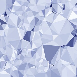 May include: Abstract geometric pattern in shades of blue. The image is composed of numerous interconnected triangular and polygonal shapes, creating a low-poly design. The color palette ranges from light to dark blue.