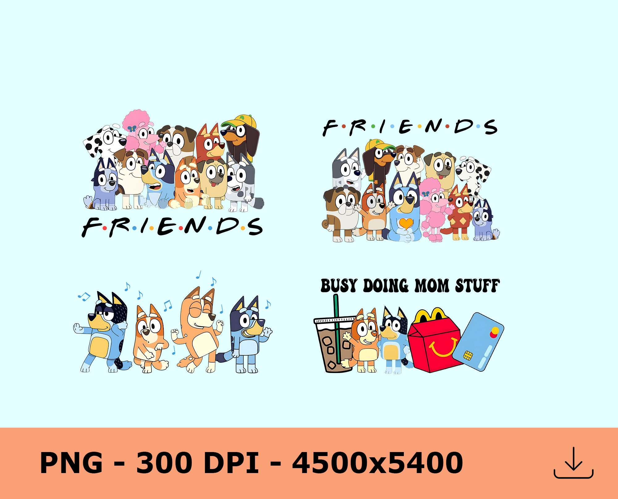 Bluey PNG Bluey Freunde PNG Bluey und Freunde digitale - Etsy.de