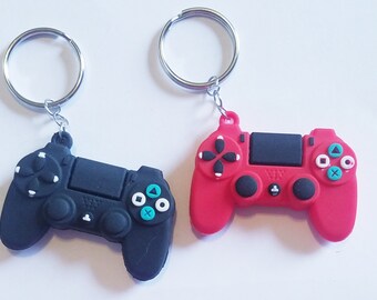 Mini PVC Black Red Video Game Controller Keyring Key Chains Gamepad Keychain UK