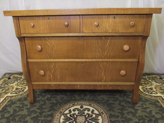 Restored Antique Tiger Oak Dresser Etsy