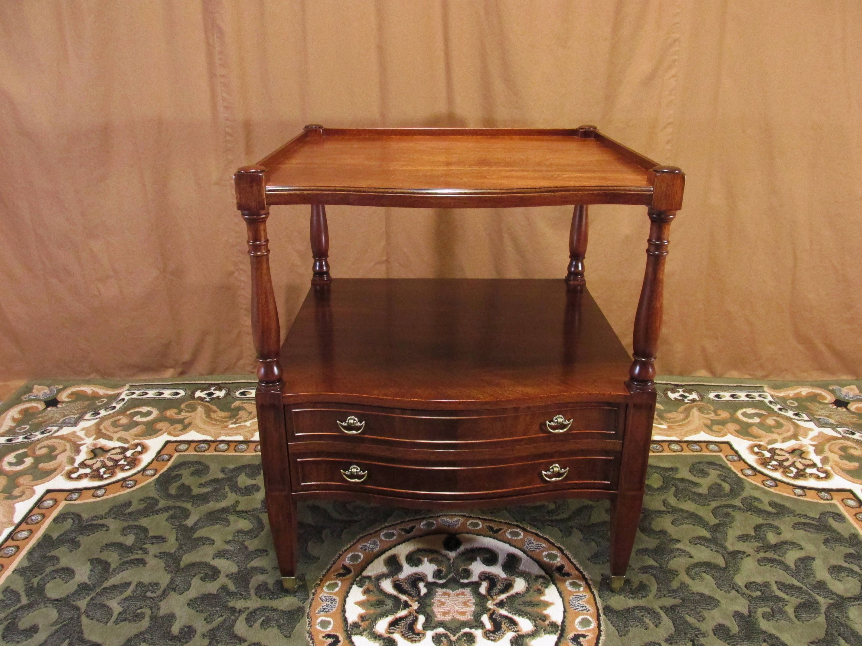 Restored Vintage Solid Mahogany Lamp Table Imperial Etsy